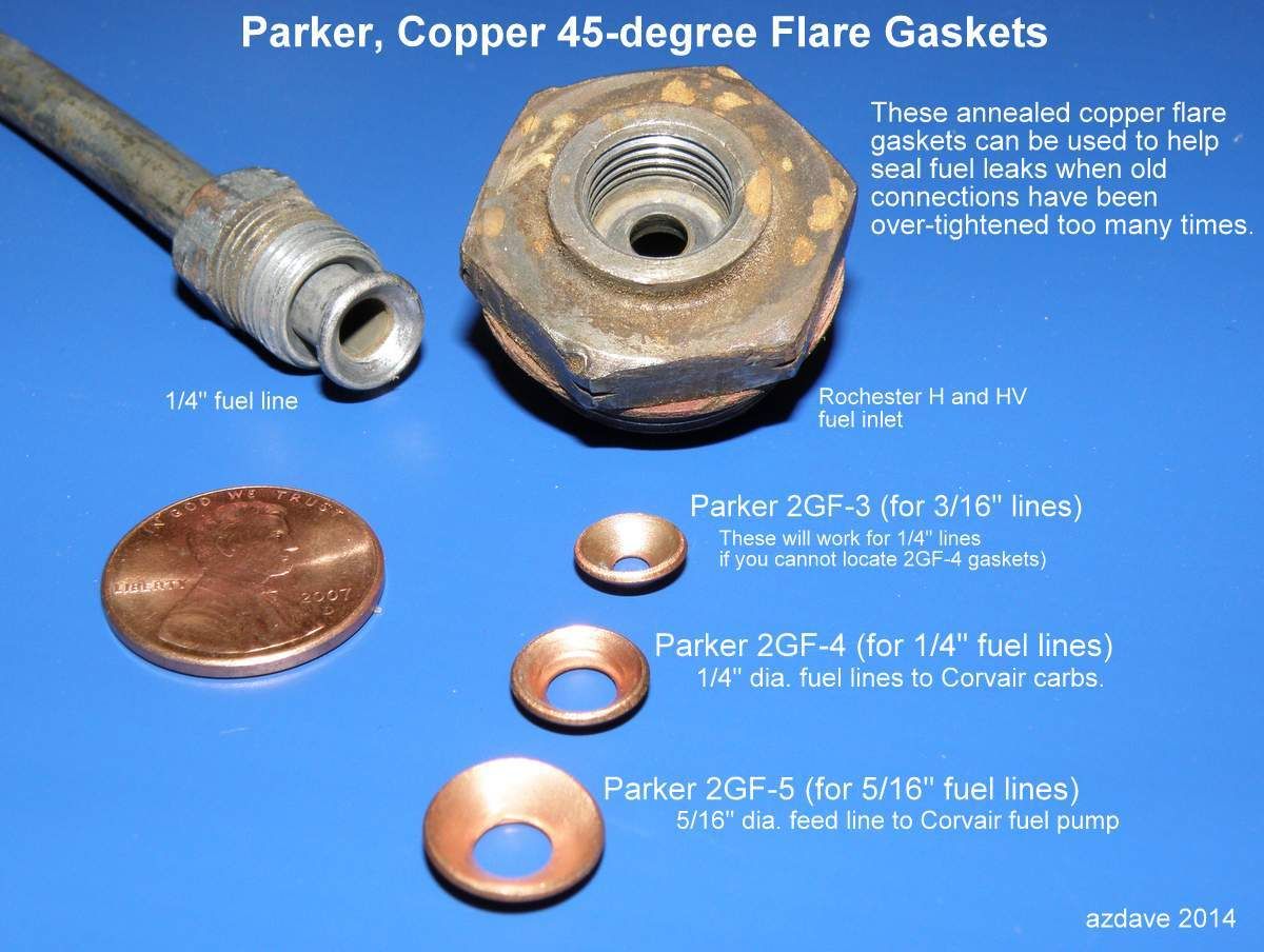 Copper Flare Line Gaskets Corvair Photo by 1964MSC Photobucket